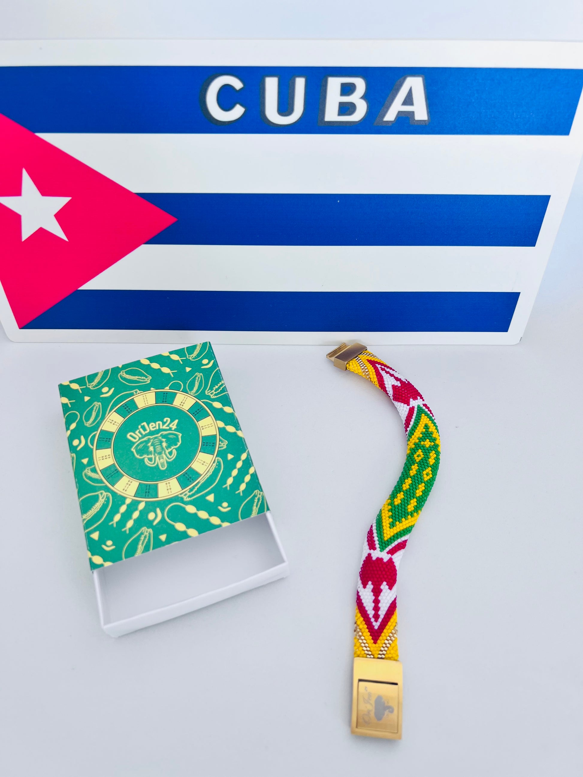 Pulsera espiritual idde de  Oshún y Shangó consagrada con odun Oché Iwori, hecha a mano, protección santería Orisha – Orijen24